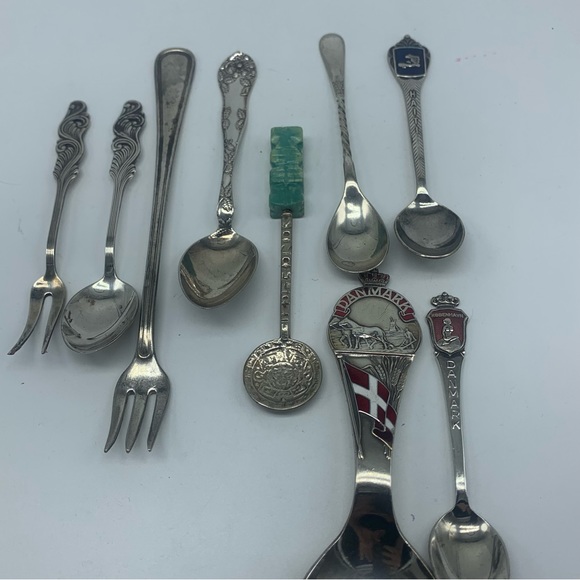 Collection of Seven Special Sterling Spoons and Forks From Around the World - Picture 10 of 16
